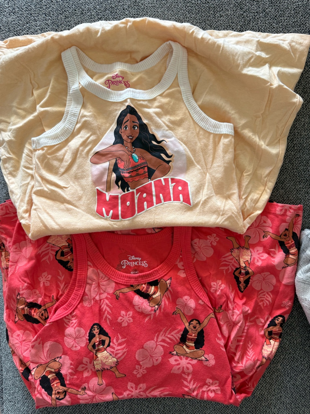 Disney Moana Girls' Dresses- Coral Pink & Pale Yellow